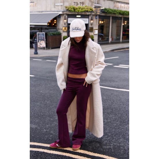 Burgundy Premium Soft Touch Skinny Flare Pants