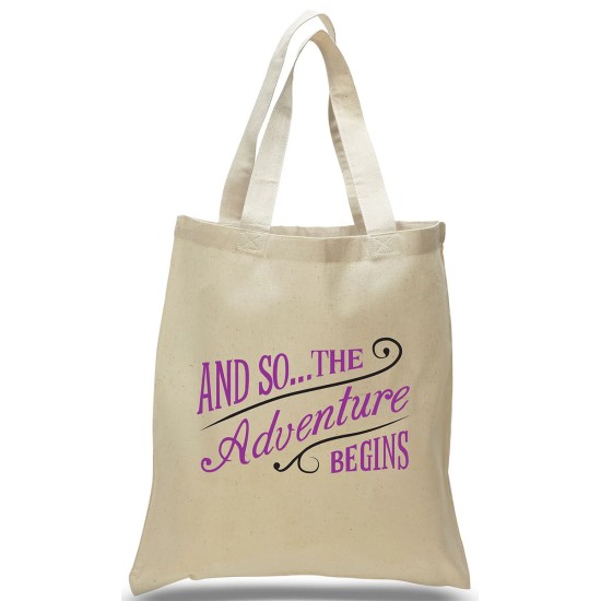 "And So The Adventure Begins" Cotton Tote Bag