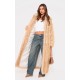 Natural Ombre Tip Hooded Faux Fur Maxi Coat