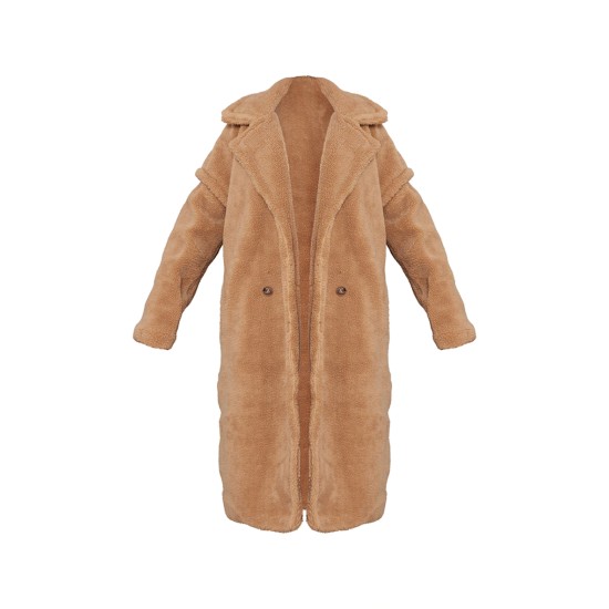 Camel Teddy Bear Borg Coat