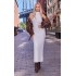 White Funnel Neck Super Soft Knit Maxi Dress