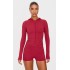 Dark Red Sculpt Hooded Gym Jacket