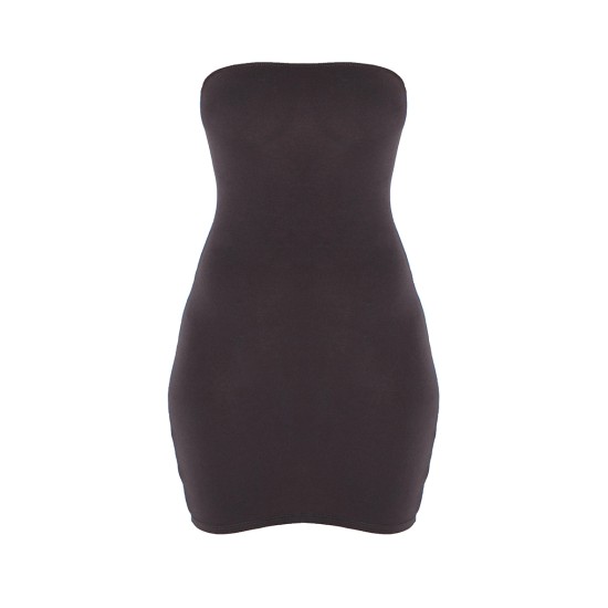 Black Jersey Bandeau Bodycon Dress