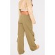 Khaki Thin Waistband Drawstring Detail Track Pants