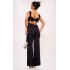 Black Woven Cut Out Bow Detail Jumpsuit