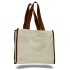 Heavy Duty Gusseted Canvas Tote with Colored Handles