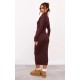 Chocolate Turtle Neck Knitted Bodycon Maxi Dress