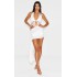 White Lace Extreme Cut Out Frill Detail Mini Dress