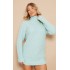 Sage Rolled Neck Super Chunky Knit Sweater Dress