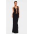 Petite Black Double Layer Lace Up Detail Maxi Dress