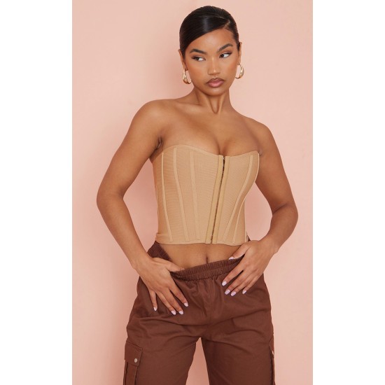 Stone Bandage Hook And Eye Structured Corset