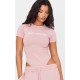 PRETTYLITTLETHING Light Pink Logo Short Sleeve Bodysuit