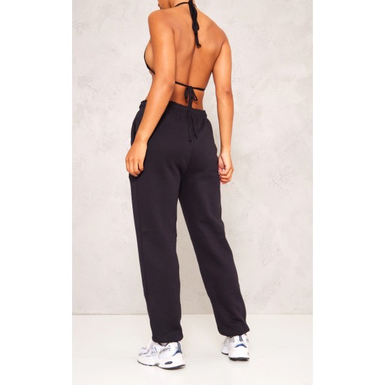 Black Sweat Cuffed High Waist Sweatpants