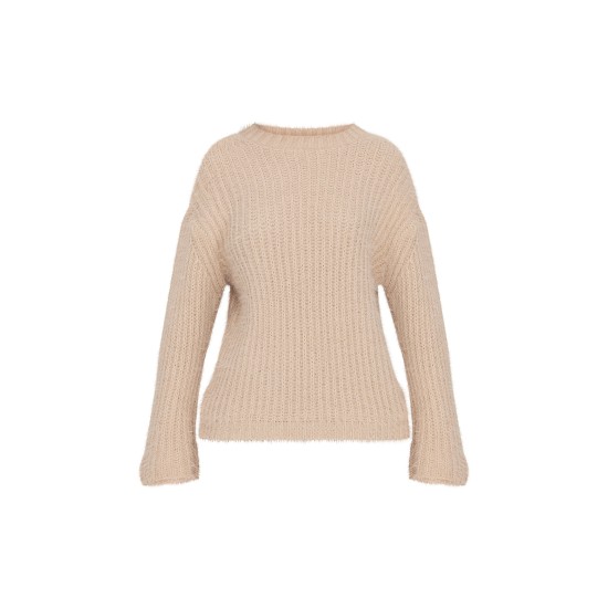 Taupe Eyelash Knit Super Oversized Sweater