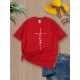 Women&#8217;s Faith Print Short Sleeve T-Shirt, Casual Tee, Slight Stretch Round Neck Top &#8211; PRYCUS MITCHELL INC