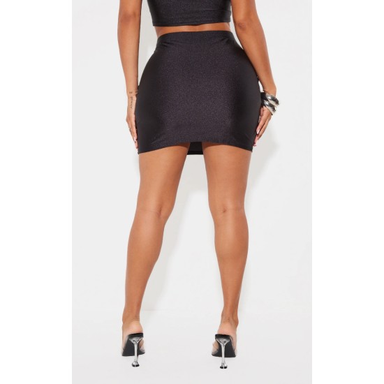 Shape Black Disco Sculpt Micro Mini Skirt