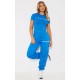 PRETTYLITTLETHING Blue Logo High Waisted Cuffed Sweatpants