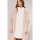 Beige Premium Soft Faux Fur Tailored Maxi Coat