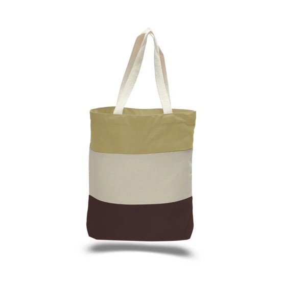 Heavy Duty Tri-Colored Canvas Tote