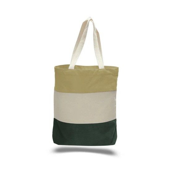 Heavy Duty Tri-Colored Canvas Tote