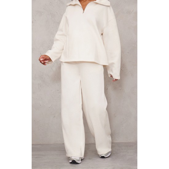 Maternity Cream Wide Leg Sweatpants