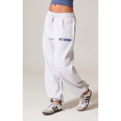 PRETTYLITTLETHING Ash Grey Premium Studio Print Cuffed Sweatpants