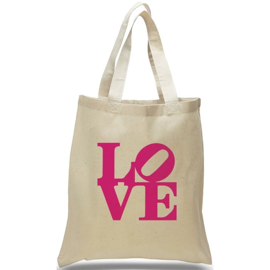 "LOVE" Printed on Canvas Tote