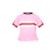 Pink Oversized Stripe Detail Football T-shirt