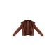 Chocolate Faux Suede PU Bonded Aviator Jacket