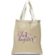 "Best Day Ever" in Elegant Script All Cotton Canvas Tote