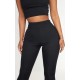 Shape Black Ribbed Flared Pants