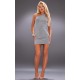 Silver Glitter Textured One Shoulder Bodycon Dress