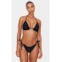 Black Frill Edge Ruched Back Bikini Bottoms