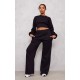 Tall Black High Waisted Wide Leg Sweatpants