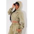 PRETTYLITTLETHING Shape Olive Washed Cargo Cropped Hoodie