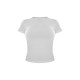 Basic White Cotton Blend Fitted Crew Neck T Shirt