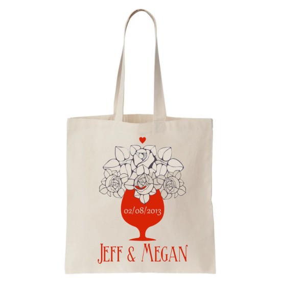 Vase of Flowers Wedding Tote Bags